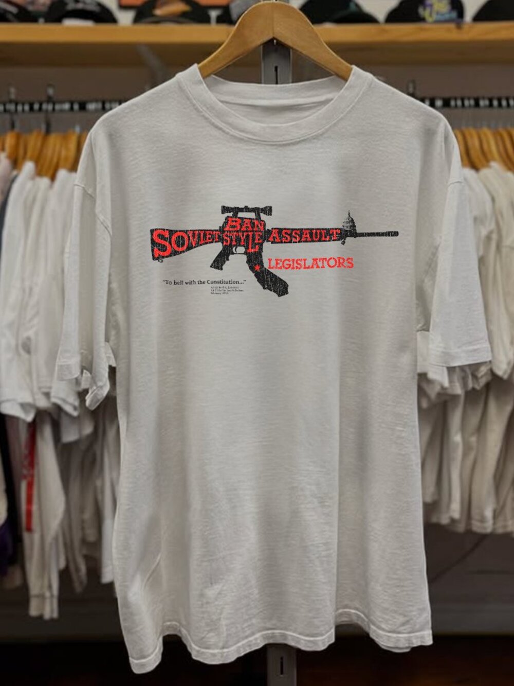 Ban Assault Style Guns Washed White Tee
